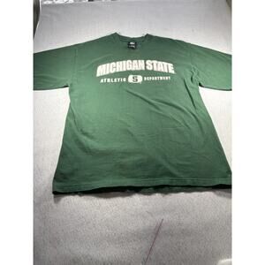 Vintage Michigan State Spartans T Shirt Starter Men’s Medium Green 90s NCAA MSU